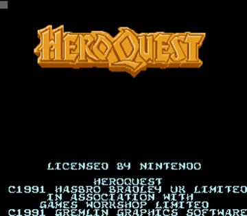 HeroQuest (USA) (Proto) screen shot title